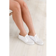 Sally-Ann White Leather Wedge Mule