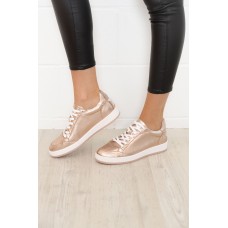 Ajax Rose Gold Star Leather Sneaker