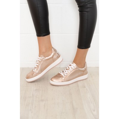 Ajax Rose Gold Star Leather Sneaker