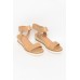 Lazarus Tan Leather Espadrille Wedge