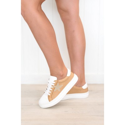 Pixie Star Tan Leather Sneaker