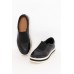 Pour Black Leather Slip On Sneaker