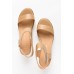 Lazarus Tan Leather Espadrille Wedge