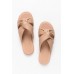 Victoria Nude Leather Crossover Slide