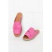 Kalmia Pink Leather Slide