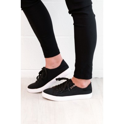 Stanley Black Canvas Zip Sneaker