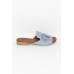 Adielia Blue Leather Tassel Slide