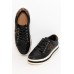 Pixie Star Black Leopard Leather Sneaker